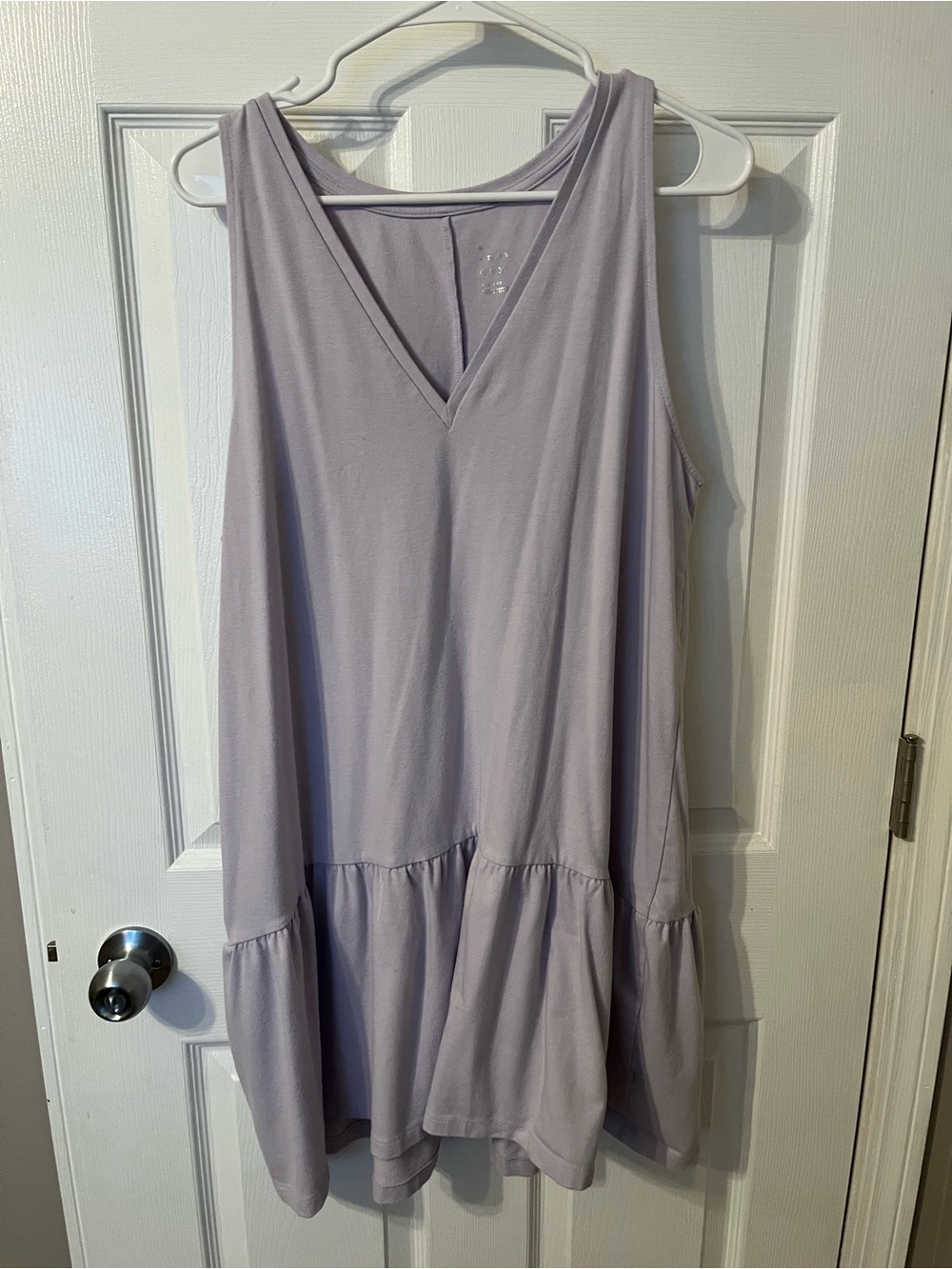 a new day Lavender V-Neck Tiered Sleeveless Dress